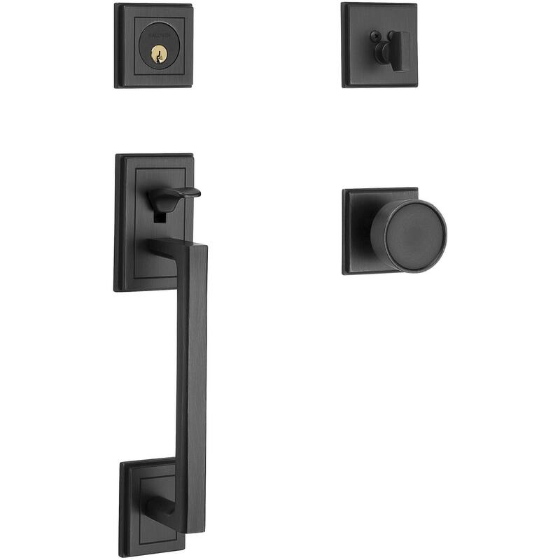 Baldwin Hollywood Hills Sectional Single Cylinder Door Handleset with - Satin Black