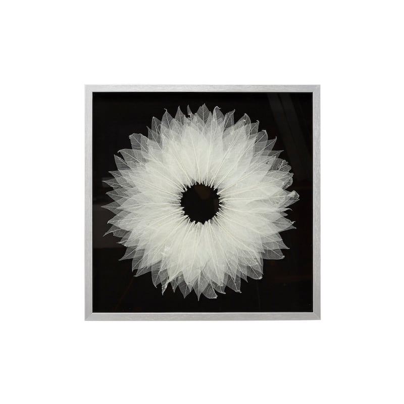 White Polystone Natural Shadow Box Art 24 x 24 x 2 - 24 x 2 x 24