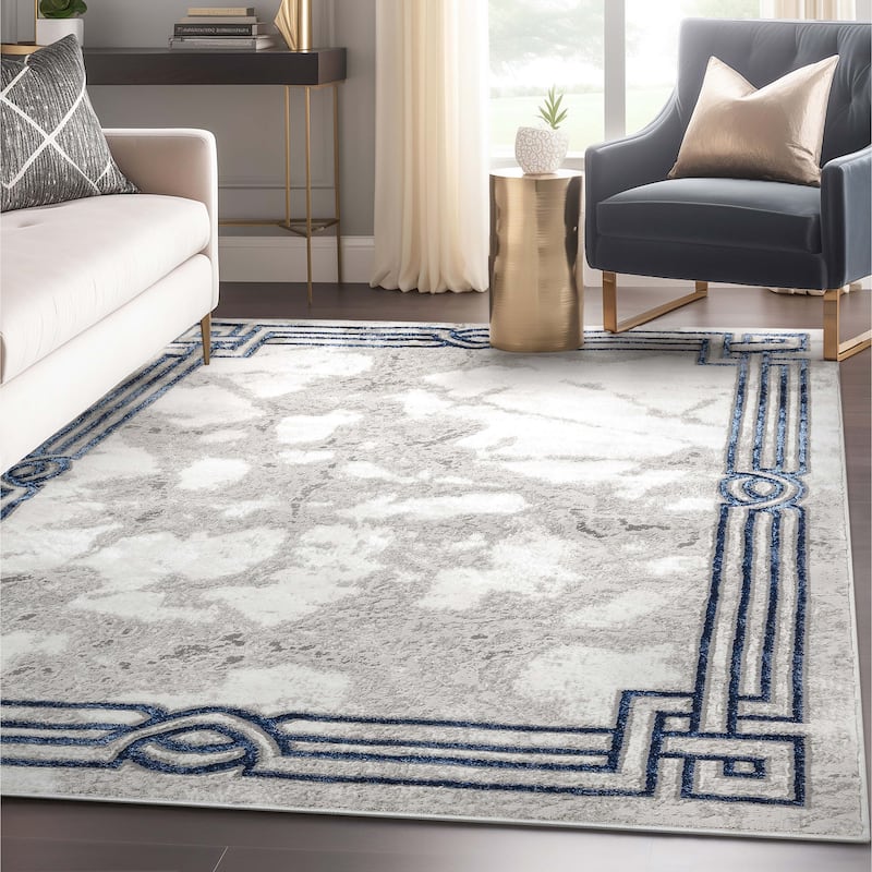 Well Woven Fairmont Huntington Retro Mosaic Marble Pattern Area Rug