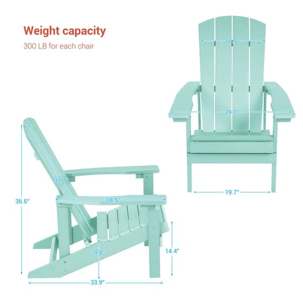 dimension image slide 4 of 18, BONOSUKI Patio Adirondack Chair w/Cupholder,Weather Resistant-Set of 4