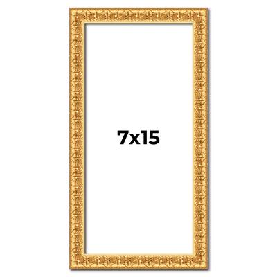 7x15 Frame Gold Real Wood Picture Frame Width 1 inches | Interior
