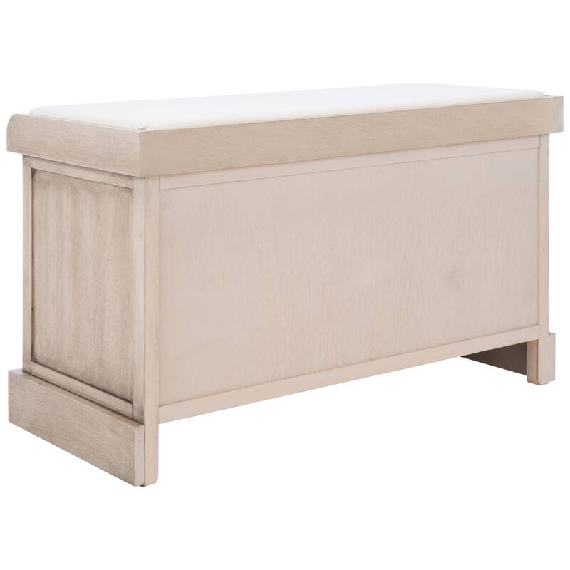 SAFAVIEH Landers 2-Drawer with Cushion Storage Bench - 32.3" W x 15" L x 19" H