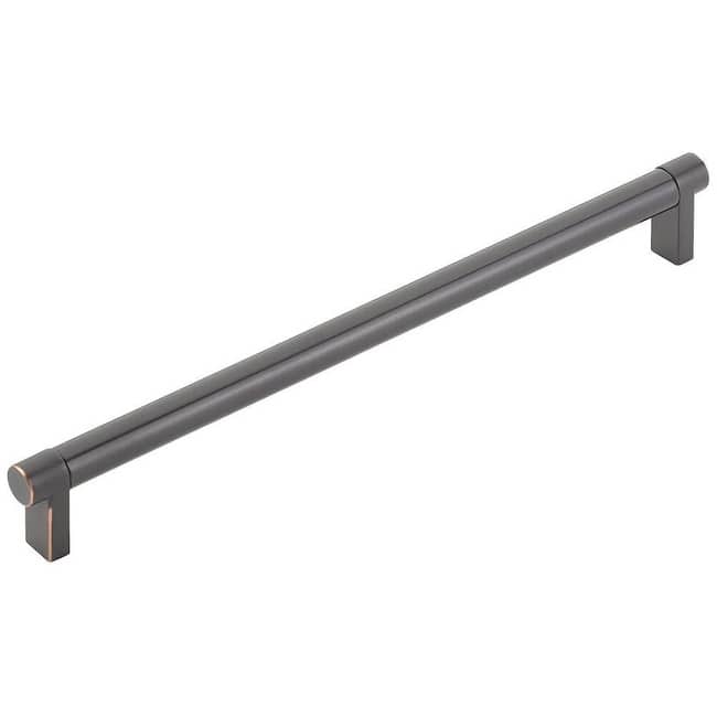 Emtek 84057.REC.SM Smooth 10" Center to Center Bar Cabinet Pull with - Oil Rubbed Bronze / Oil Rubbed Bronze Stem