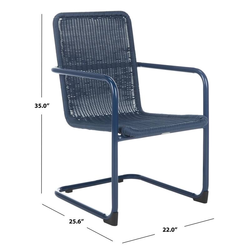 SAFAVIEH Outdoor Emmalee Chair (Set of 2) - 22" W x 25.6" D x 35" H - 20W x 35D x 26H