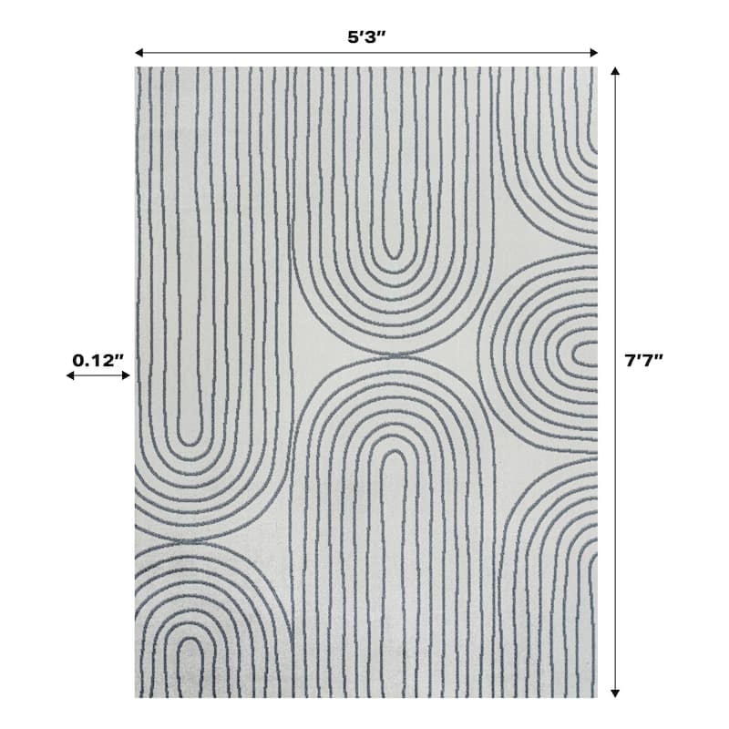 JONATHAN Y Arches Contemporary Glam Geometric Machine-Washable Cream/Dark Gray Area Rug