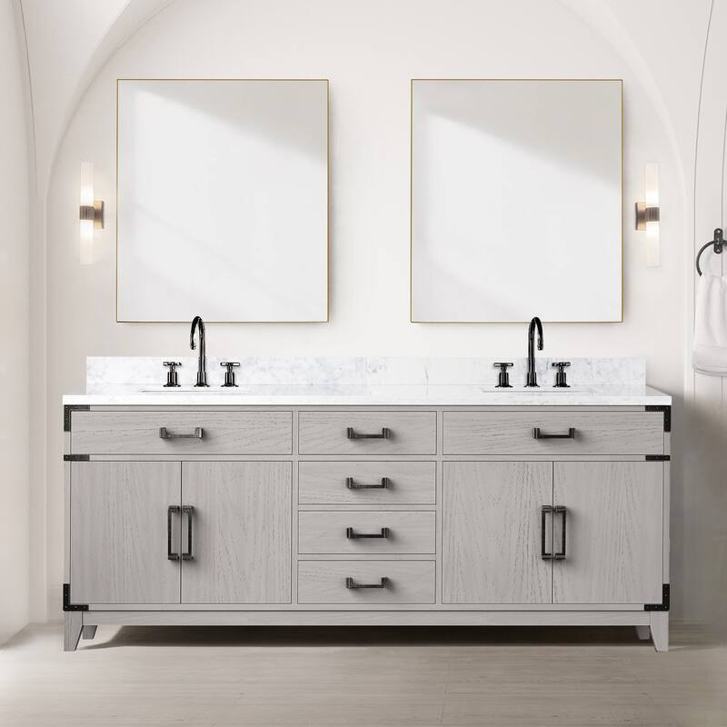 Laurel Bath Vanity Carrara Marble Top, Sink and Faucet