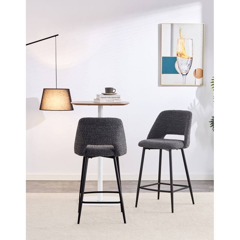 Prescott Boucle Counter Stools (Set Of 2) Boucle Upholstered