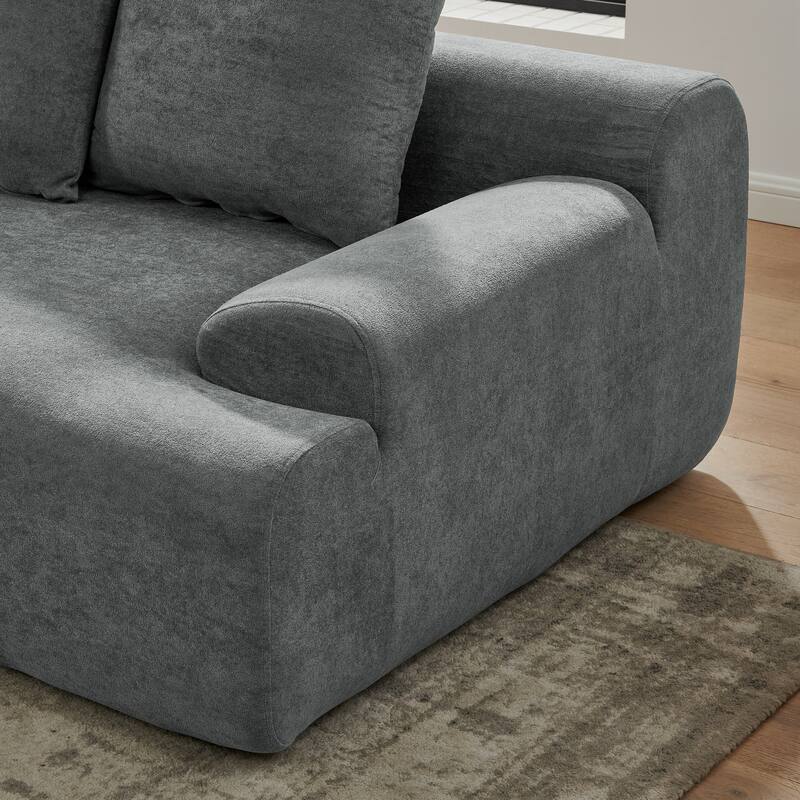 110.25" Velvet L-Shaped Modular Sectional Sofa with Free Combo Design