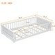 preview thumbnail 4 of 28, Twin Size Floor Bed with Safety Guardrails, Door and Slats, Toddler Floor Bed Frame for Girls & Boys, Wood Montessori Floor Bed