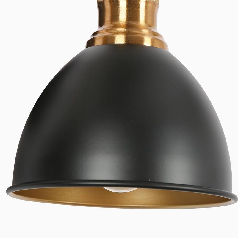 Tetty Black Brass 2-Light Bathroom Vanity Light Modern Industrial Metal Wall Sconces - 15.5'' L x 8.5'' W x 8.5'' H