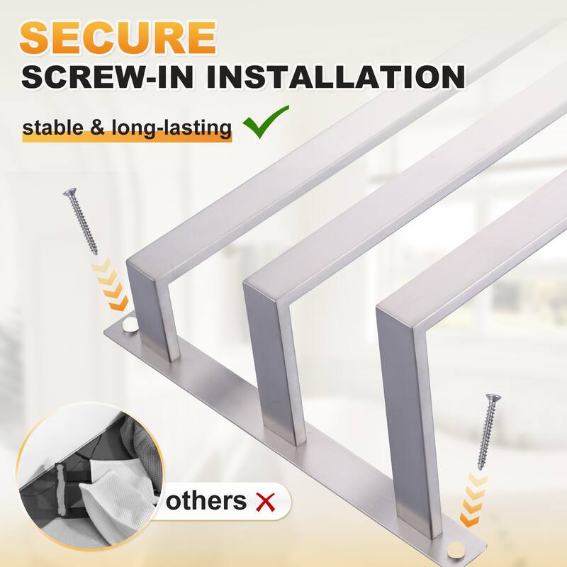 WOWOW Modern Wall-Mounted Stainless Steel Tiered Three-Tier Towel Rack