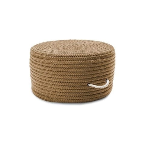 Textured Solid Color Round Pouf/Ottoman