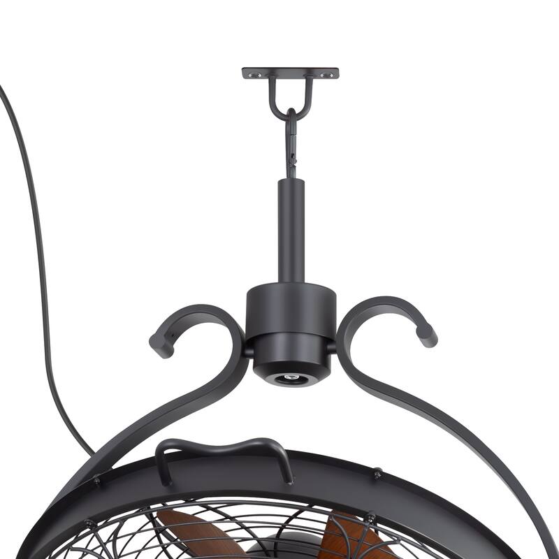 23.6" Waterproof ABS 7-Blade Outdoor Ceiling Fan with LED Light and Remote