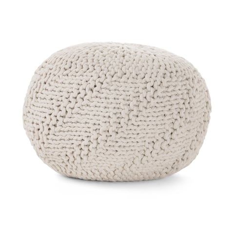 Hazel Indoor Handcrafted Modern Fabric Pouf by Christopher Knight Home