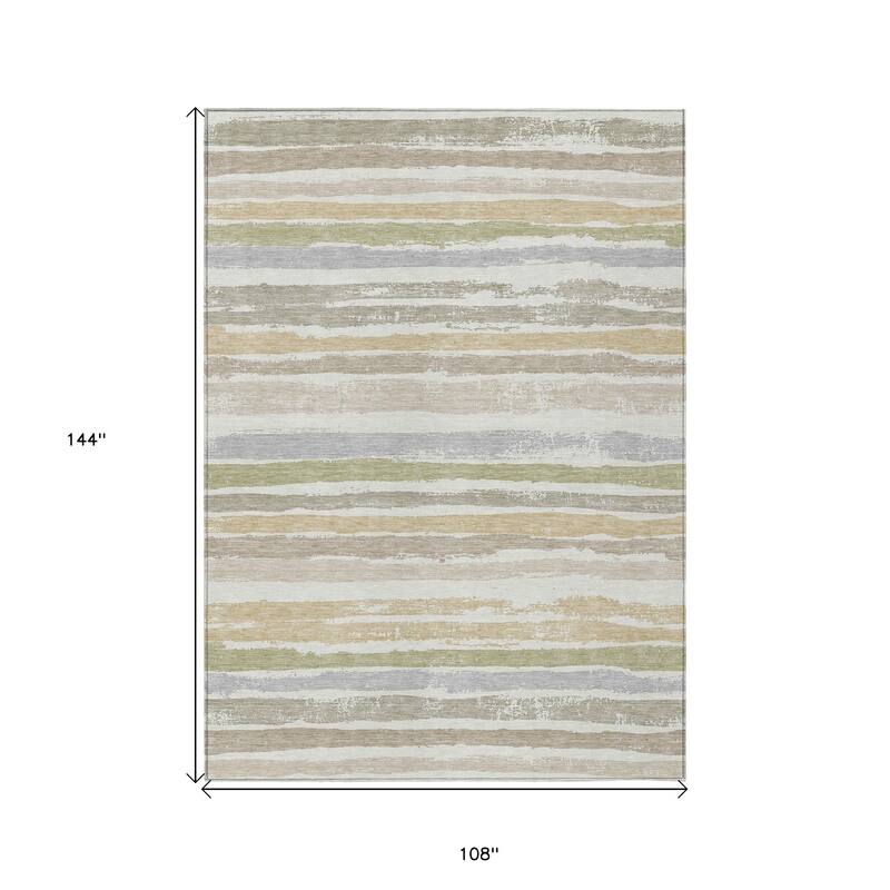 HomeRoots Striped Transitional Rectangle Outdoor Rug