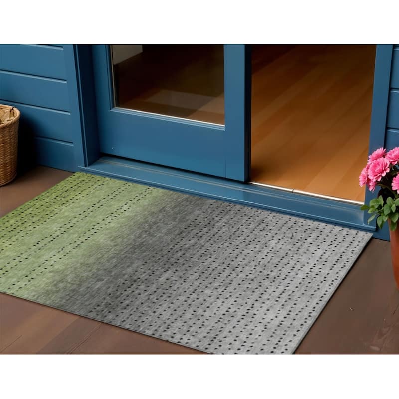 HomeRoots Abstract Transitional Rectangle Outdoor Rug - 3' x 5'