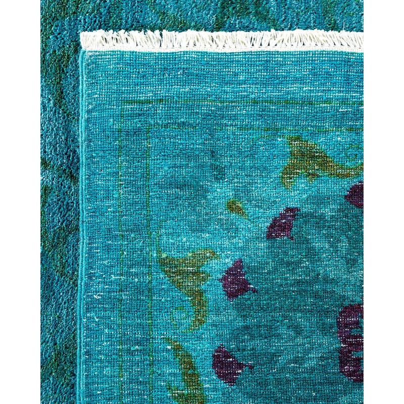 Vibrance, One-of-a-Kind Hand-Knotted Area Rug - Blue, 12' 1" x 15' 10" - 12' 1" x 15' 10"