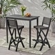 preview thumbnail 2 of 38, Polaris 45-inch 3-piece Outdoor Bar Table Set by Christopher Knight Home