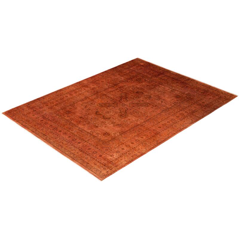 Overdyed, One-of-a-Kind Hand-Knotted Area Rug - Pink - 9' 2" x 12' 3"
