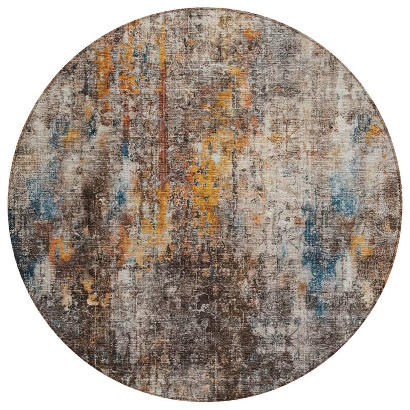 HomeRoots Abstract Transitional Rectangle Outdoor Rug