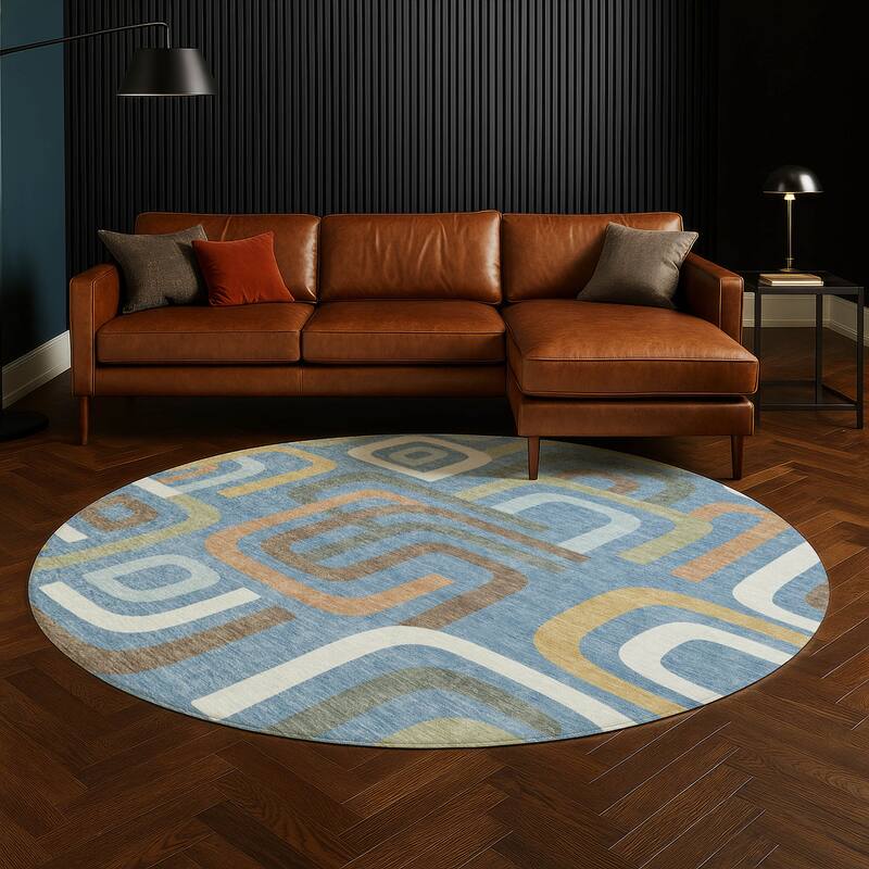 Machine Washable Indoor/ Outdoor Modern Penner Chantille Rug