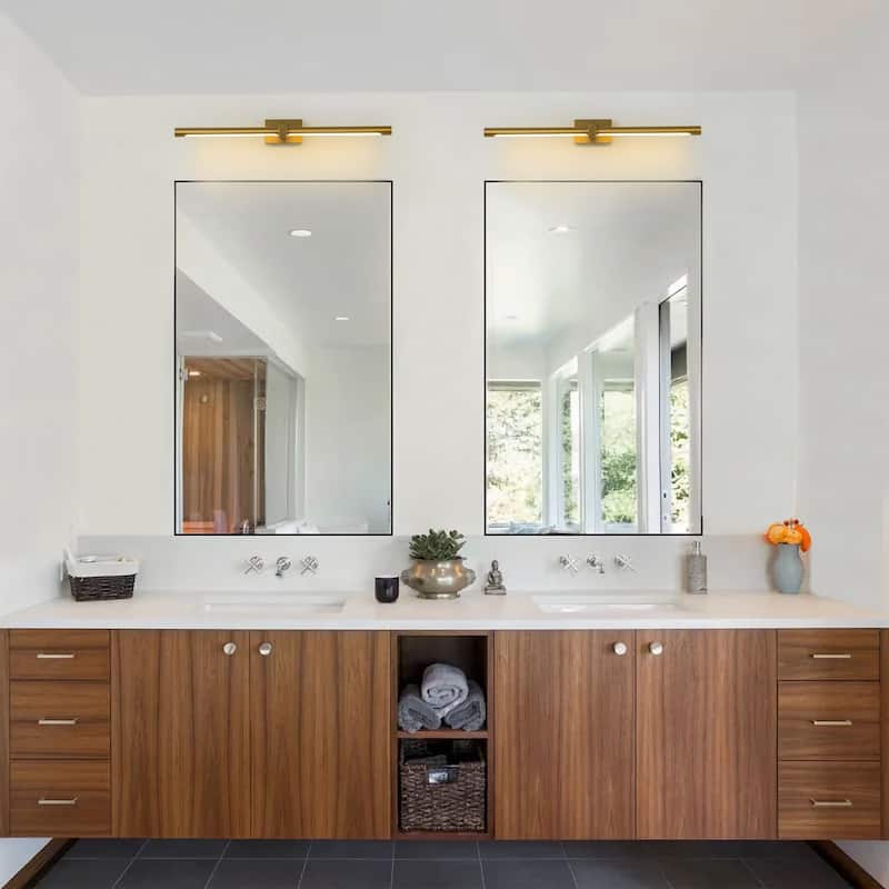 1-light 23.6 in. Modern Linear Cylinder Strip Wall Sconce Dimmable Tube Integrated LED Bathroom Vanity Light
