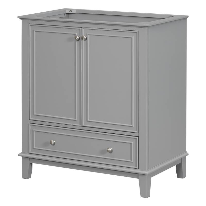 Modern 30 Inch Bathroom Vanity Base with Drawer and Adjustable Shelves, Cabinet Only without Sink