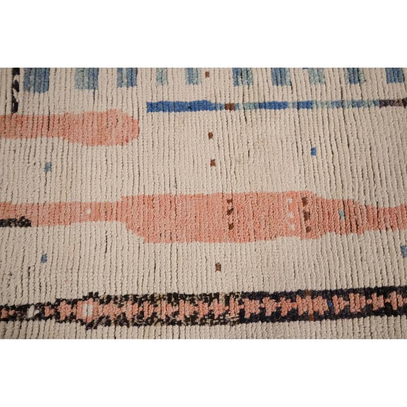 Earth Tone Moroccan Large Modern Area Rug Hand-Knotted Wool Carpet - 11'11" x 15'2"