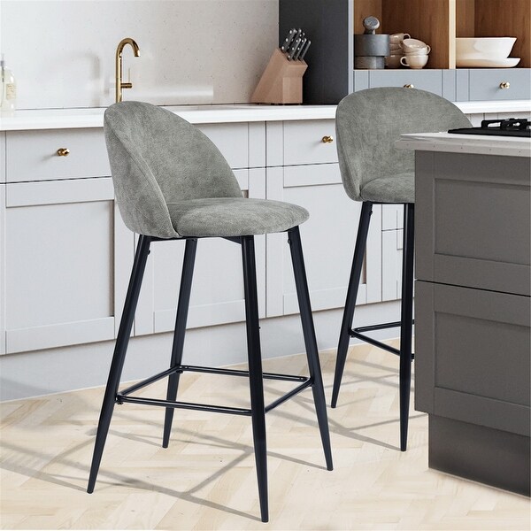 Homy Casa Mid-century Modern Upholstered Counter Stools