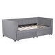 preview thumbnail 4 of 31, Twin Size Upholstered Daybed with Stripe Headboard and 2 Storage Drawers, Velvet Daybed Sofa Bed for Teens Bedroom