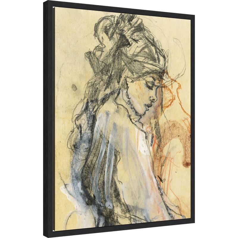 Emphasizing Fluid Lines And Textures by Ute Rathmann (18 x 24 in.), Framed Canvas Wall Art Print