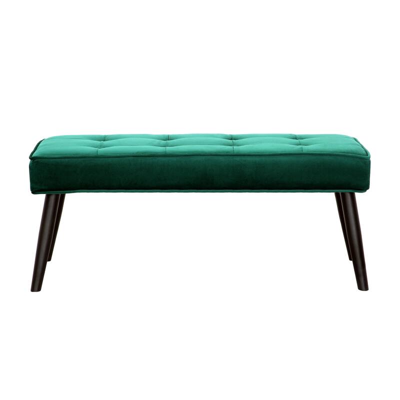 Kipp Velvet Upholstered Button Tufted Bench Ottoman