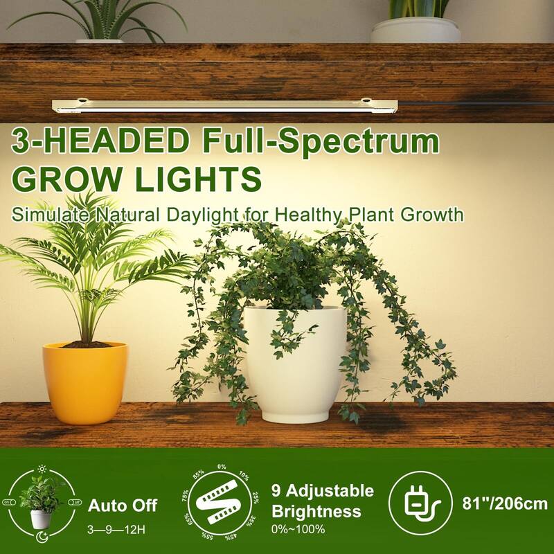 Plant Shelf with Grow Light, Tall Plant Stand Indoor, 7 Tiered Large Metal Shelf with Hanging Hooks