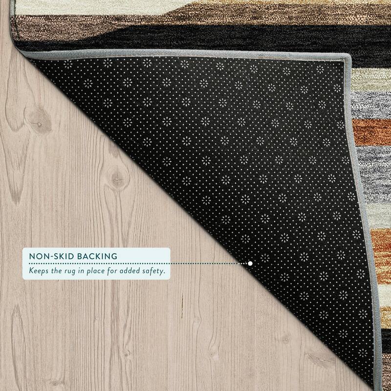 Machine Washable Indoor/ Outdoor Modern Cokedale Chantille Rug