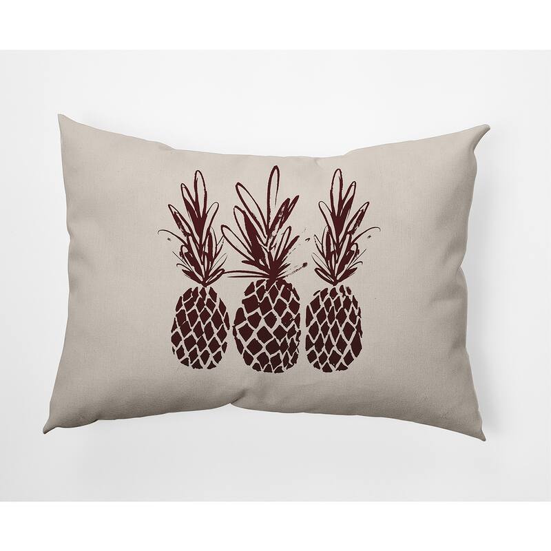 Pineapples Indoor/Outdoor Throw Pillow - 14" x 20" - Pomegranate