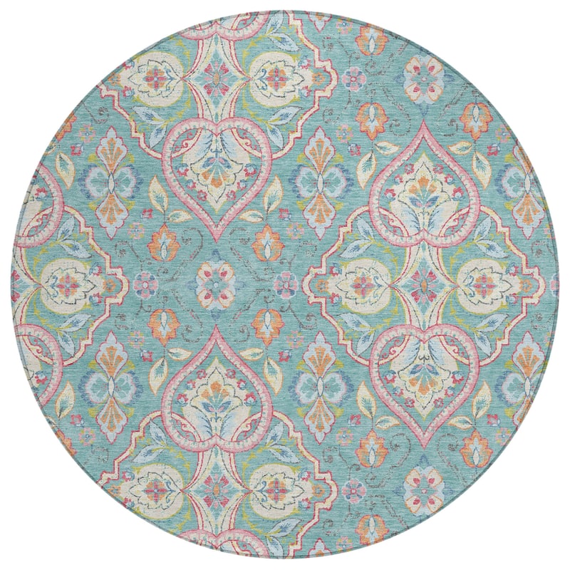 Machine Washable Indoor/Outdoor Traditional Spades Chantille Rug