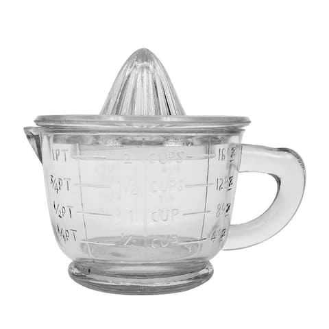 Clear Pressed Glass Juicer (Set of 2 Pieces)
