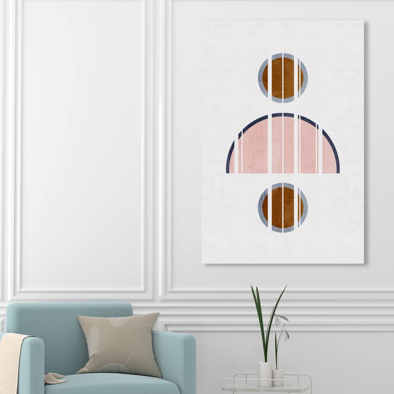 Wynwood Studio Canvas Abstract Warm Shapes White and Light Pink Scandinavian Wall Art Canvas Print - 54 x 36