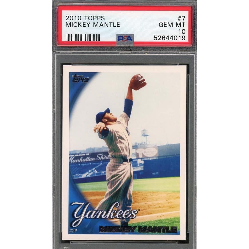 Mickey Mantle 2010 Topps Baseball Card #7 Graded PSA 10 - 8'6" x 11'6"