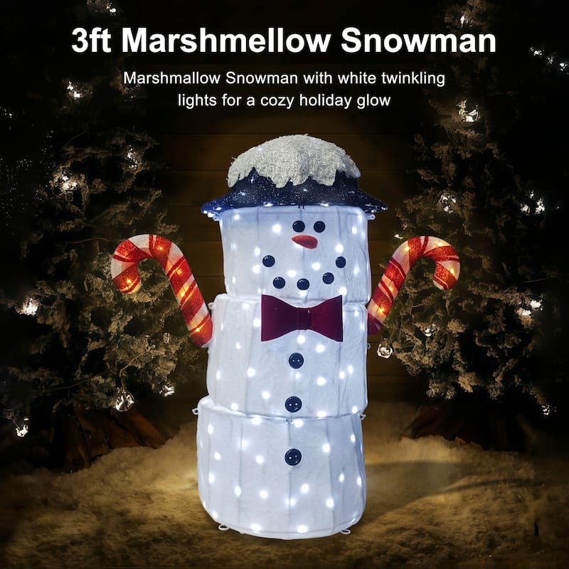 Puleo International 3' Marshmallow Man with 146 White LED Lights
