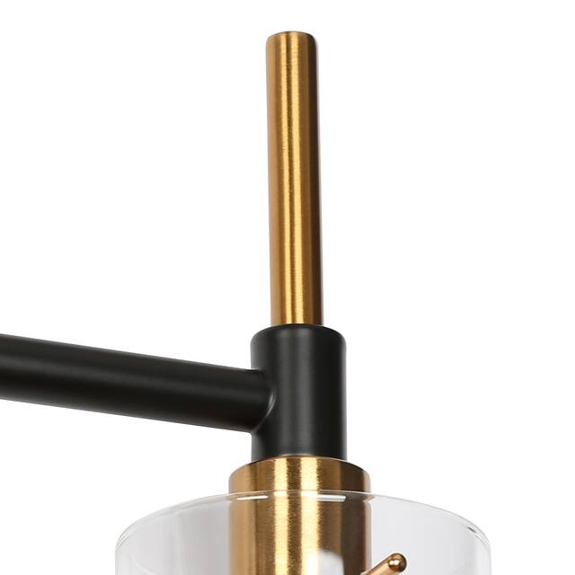 Alva Black Gold 3-Light Modern Vanity Lights Bathroom Light Fixture with Cylinder Shades - 19.5" L x 6" W x 11" H