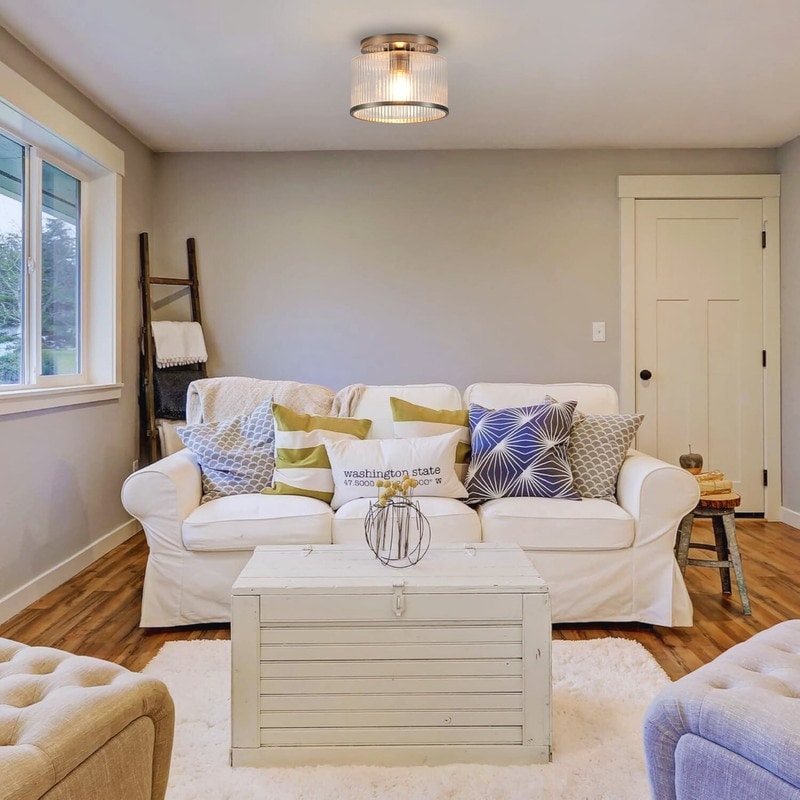 Modern led light glass metal light fixture nickel ceiling light - N/A