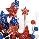 preview thumbnail 5 of 7, Stars and Stripes Glittered Patriotic Artificial Twig Wreath - 24"