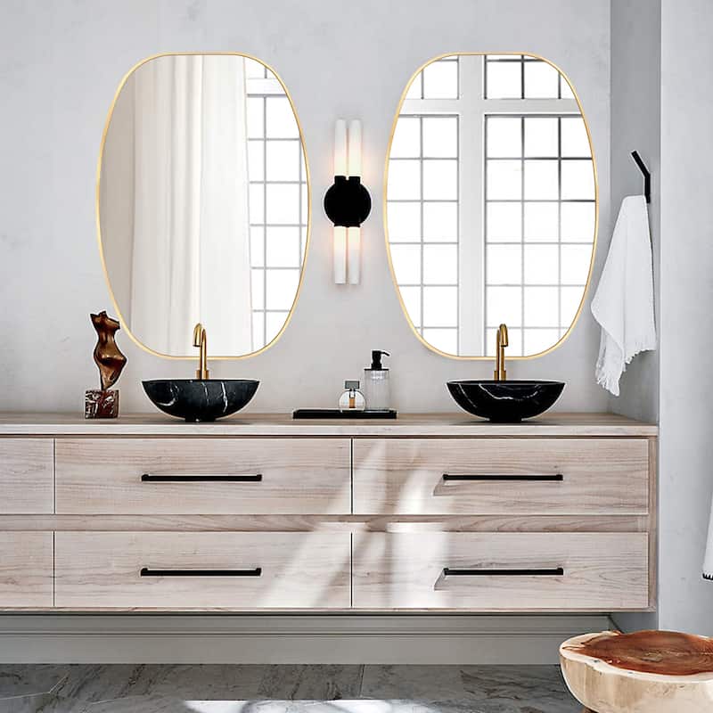 2 Pack Oval Mirror Vanity Decorative Wall Mirror