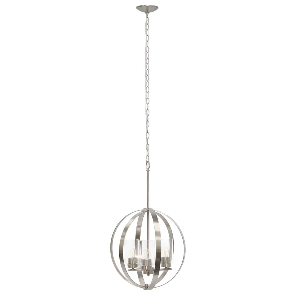 3-Light Pendant Hanging Light Fixture Adjustable Brushed Nickel Ceiling Light Modern Home Decor - 64