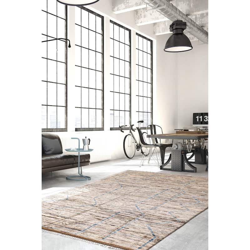 ECARPETGALLERY Hand-knotted Pak Finest Marrakesh Grey Wool Rug - 9'3 x 11'7