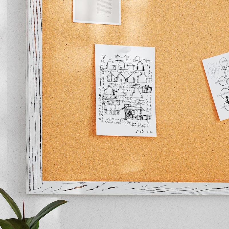 Commercial Wall Mount Cork Board with Wooden Push Pins