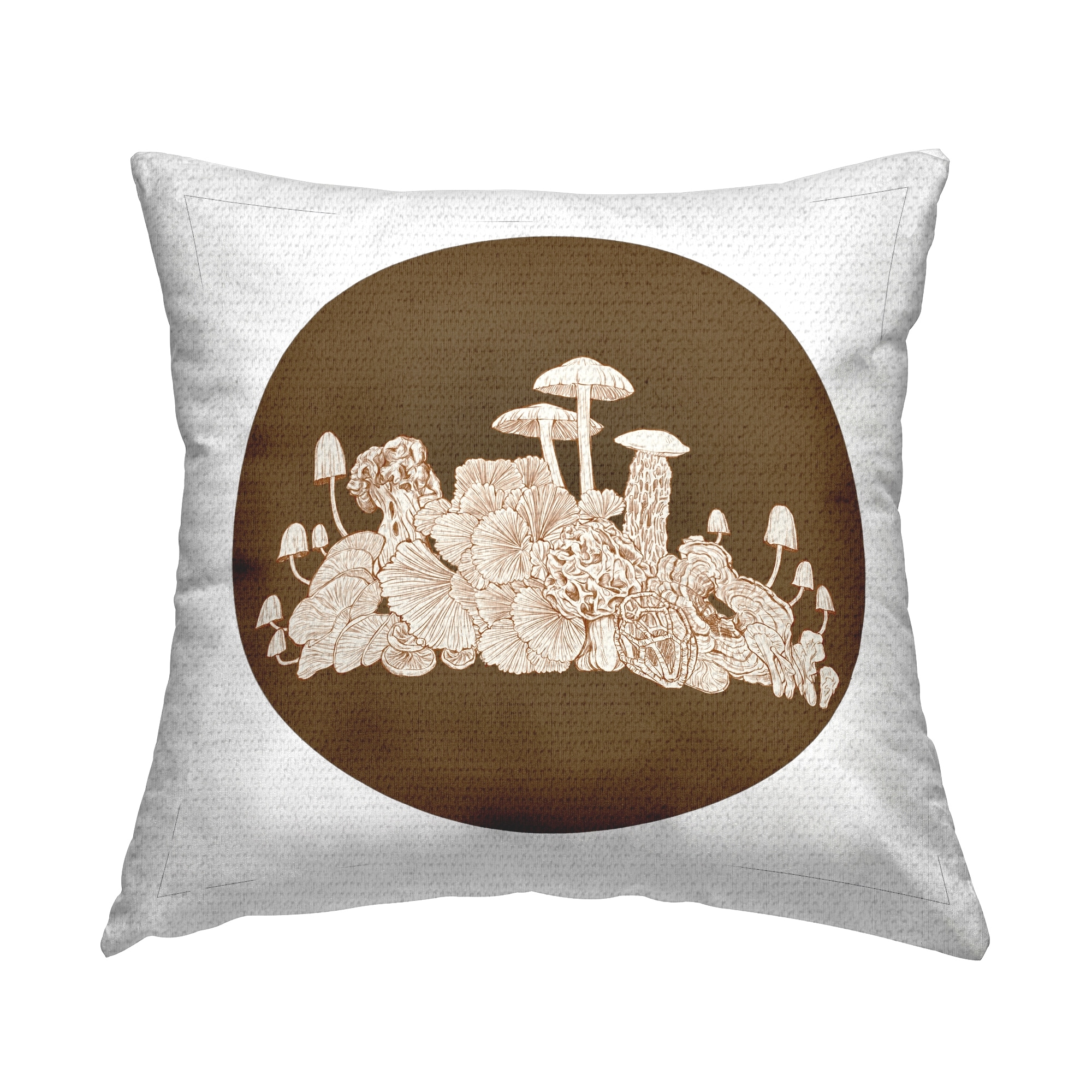 Stupell Woodland Nature Mushroom Botanicals Printed Outdoor Throw Pillow Design by Ziwei Li