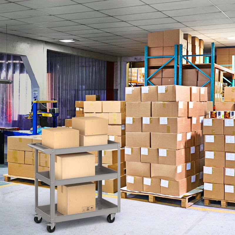Costway 3-Tier Metal Utility Cart 400 lbs Storage Service Trolley Tool - See Details
