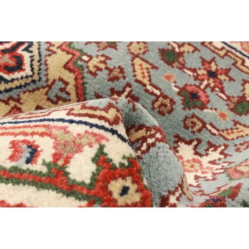 ECARPETGALLERY Hand-knotted Serapi Heritage Light Blue Wool Rug - 2'6 x 22'1